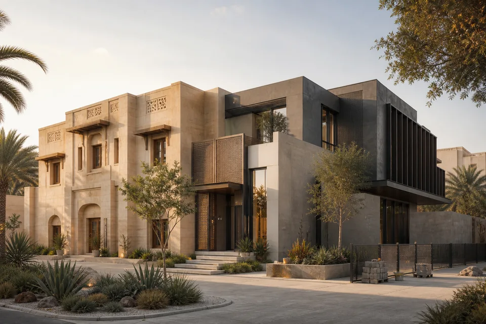 Conceptual architectural visual: Reviewing an existing project before completion or renovation